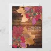 Invitation Russe Pays Rouge Chute Brown Feuilles Thanksgiving (Dos)