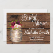 Invitation Russe Pays Vin Baril Bourgogne Fête des mariées (Devant)