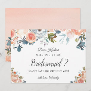 Invitation Russe Peach Floral Seras-Tu Ma Porte-Parole