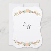 Invitation Russe Peach Pink Aqua Die Cut Garland Mariage (Dos)