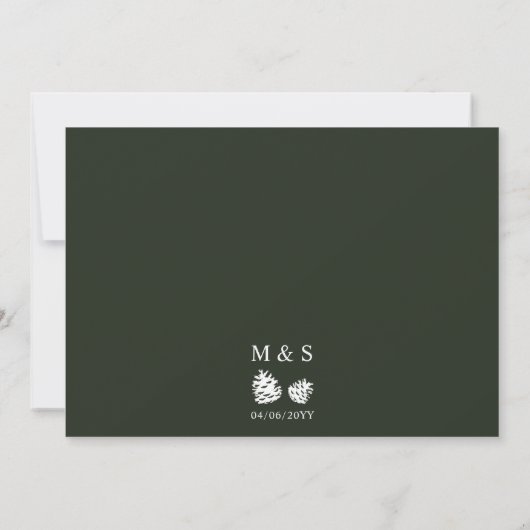 Invitation Russe Photo Forêt Avec Pinecones Mariage Nature (Dos)