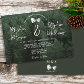 Invitation Russe Photo Forêt Avec Pinecones Mariage Nature