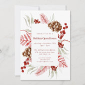 Invitation Russe Pinecone & Berry Holiday Open House (Devant)