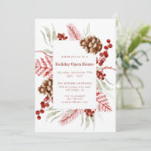 Invitation Russe Pinecone & Berry Holiday Open House (Debout devant)