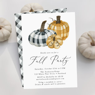Invitation Russe Plaid Citrouille Automne Party