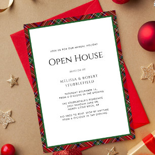 Invitation Russe Plaid Open House Tartan Christmas Party