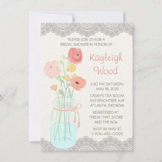Invitation Russe Posh dans le corail (Devant)
