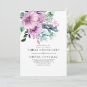 Invitation Russe pourpre Bloom Nuestra Boda Mariage espagnol (Debout devant)