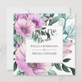 Invitation Russe pourpre Bloom Nuestra Boda Mariage espagnol (Devant)