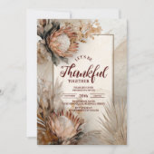 Invitation Russe Protea Bloom Thanksgiving Dîner (Devant)