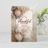 Invitation Russe Protea Bloom Thanksgiving Dîner (Debout devant)