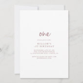 Invitation Russe Rose Gold Script Première fête d'anniversair (Devant)