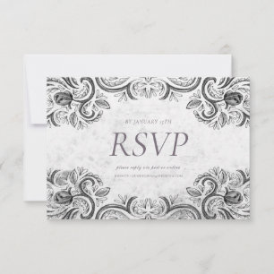 Invitation russe Rose noir et blanc,