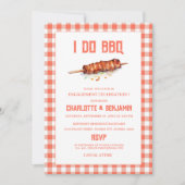 Invitation Russe Rouge En vichy Je fais BBQ Engagement Party (Devant)