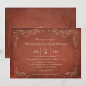 Invitation Russe rouille orange vigne rouge Wedding shower (Devant / Derrière)