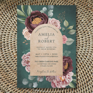 Invitation Russe Sage Vert Aquarelle Floral Boho Mariage I