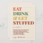 Invitation Russe Simple Thanksgiving Dîner Fête Invi (Devant / Derrière)