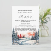 Invitation Russe Snowy Winter Forest Sunset Mariage (Debout devant)