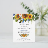 Invitation Russe soit ma servante d'honneur | Navy Sunflower  (Debout devant)