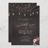 Invitation Russe String éclat Mason Jar Rose Mariage (Devant / Derrière)