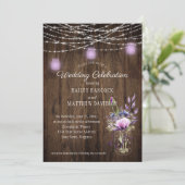 Invitation Russe String éclat violet Mason Jars Mariage (Debout devant)