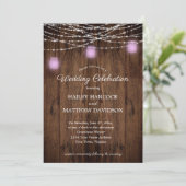 Invitation Russe String éclat Violet Mason Jars Mariage Inv (Debout devant)