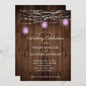 Invitation Russe String éclat Violet Mason Jars Mariage Inv (Devant / Derrière)