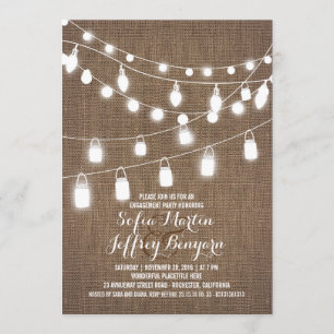 Invitation Russe String Lights Burlap