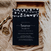 Invitation Russe String Lights Calligraphie Surprise Party