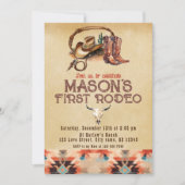 Invitation Russe Sud-Ouest Cowboy Mon premier Rodéo Anniversa (Devant)