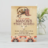 Invitation Russe Sud-Ouest Cowboy Mon premier Rodéo Anniversa (Debout devant)