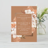 Invitation Russe Terracotta Boho Pampas Partie d'engagement (Debout devant)