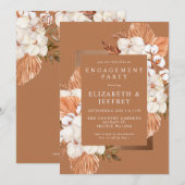 Invitation Russe Terracotta Boho Pampas Partie d'engagement (Devant / Derrière)