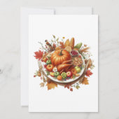 Invitation Russe Thanksgiving Citrouille Aquarelle Automne (Dos)