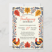 Invitation Russe Turquie Automne quitte Thanksgiving Dîner (Devant)