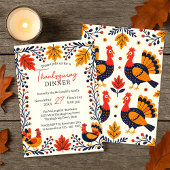 Invitation Russe Turquie Automne quitte Thanksgiving Dîner
