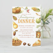 Invitation Russe Turquie Thanksgiving Diner Aquarelle (Debout devant)