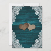 Invitation Russe Turquoise bois Floral dentelle Mason Jar Mar (Dos)