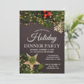 Invitation Russe Vacances d'hiver Lumières Pine Dîner (Debout devant)