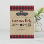 Invitation Russe Vintage Camion Buffalo Plaid Christmas Party (Debout devant)