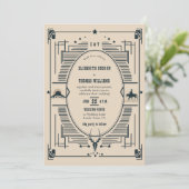 Invitation Russe Vintage Cowboy Mariage Western Pays (Debout devant)