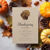 Invitation Russe Vintage Turquie Thanksgiving Dîner