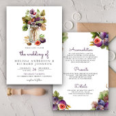 Invitation Russe violet Fig Mason Jar Tout en un Mariage