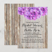 Invitation Russe violet hydrangée douche nuptiale ph1 (Devant / Derrière)