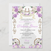 Invitation Russe violet Occidental Charro Femme Quinceañera (Devant)