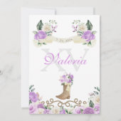 Invitation Russe violet Occidental Charro Femme Quinceañera (Dos)