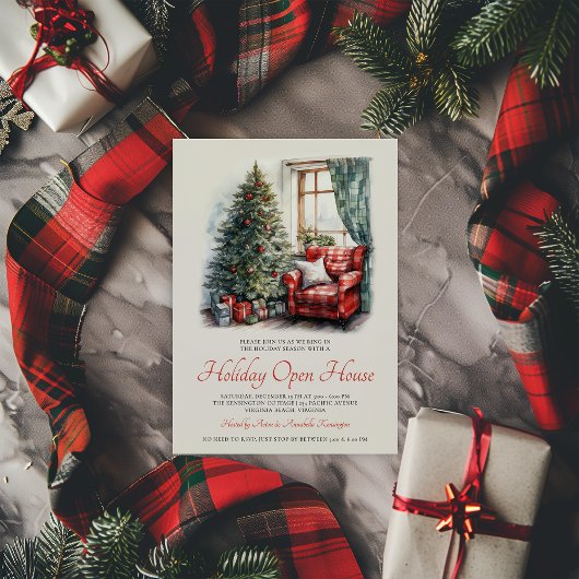 Invitation Russe Watercolor Holiday Open House