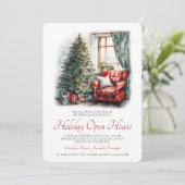 Invitation Russe Watercolor Holiday Open House (Debout devant)