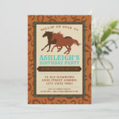 Invitation Russe Western Cowboy Cheval Brown Anniversaire (Debout devant)