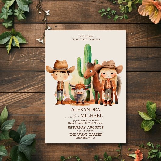 Invitation Russe Western Cowboy Mariage